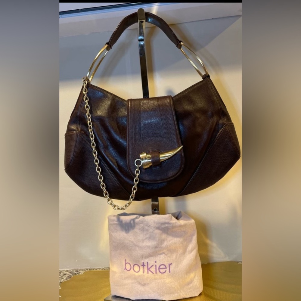NWOT Botkier New York Leather Gold Horn Shoulder Bag Vintage